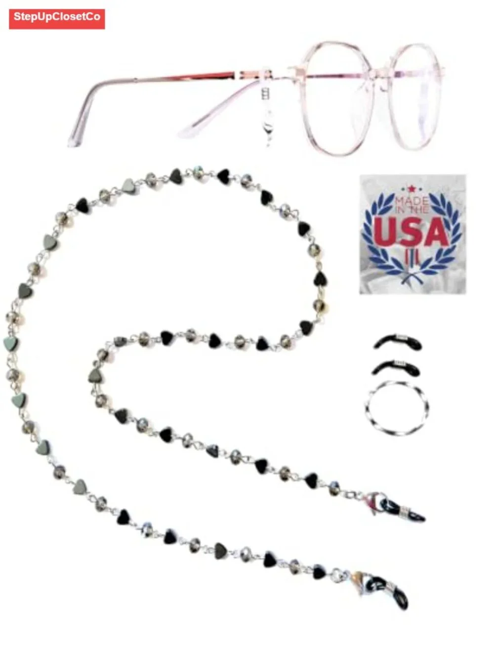 Handmade Beaded Eyeglass Holder Sunglasses Chain 28 Inch Interchangeable Ends